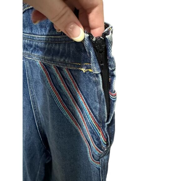 Free People Rainbow Connection Blue Flare & Wide Leg Jeans - Picture 9 of 14